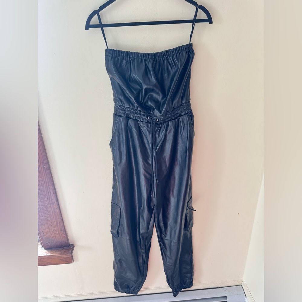 Forever 21 Black Strapless Jumpsuit with Pockets